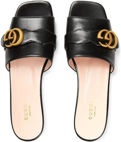 gucci slippers dames zwart|gucci fur slippers women.